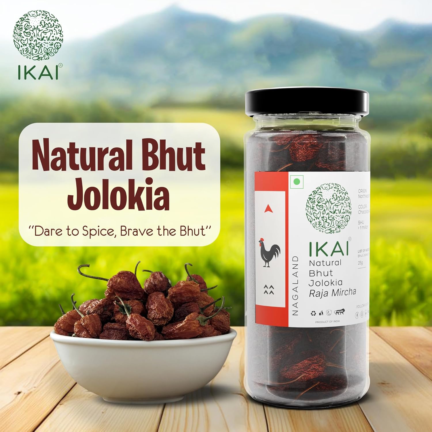 IKAI Natural Bhut Jolokia 25gm King Chilli