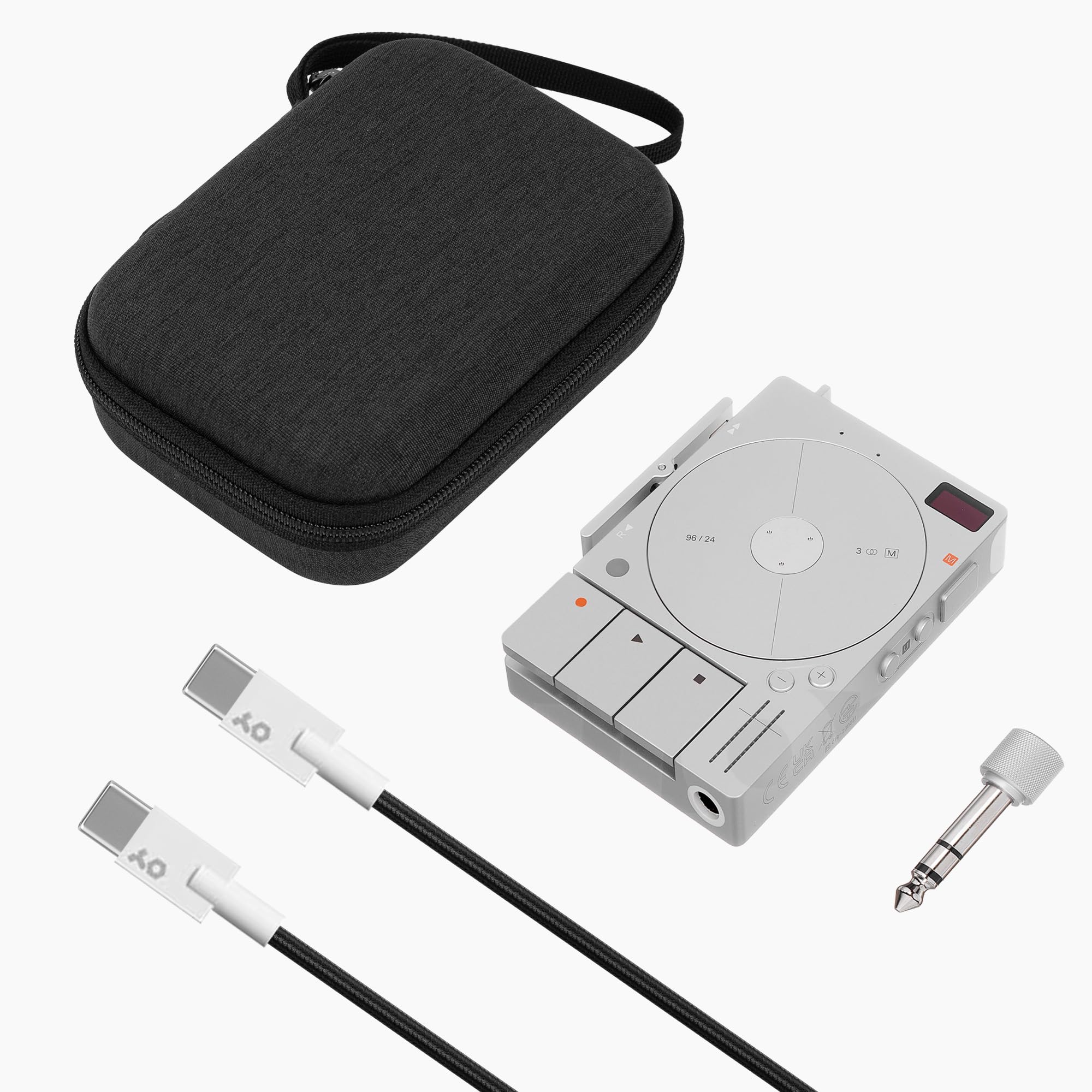 GEEKRIA Etui z interfejsem audio, kompatybilna z Teenage Engineering TP-7, przenośna torba podróżna EVA z twardą obudową (ciemnoszara)