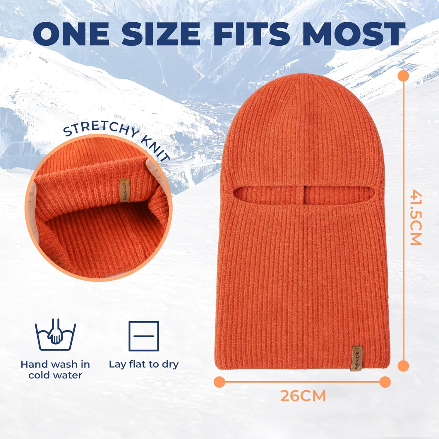 ACUSHLA 100% Merino Wool Balaclava for Men & Women - Winter Ski Mask Thermal Cold Weather Gear Knit Warm Face Mask - Image 6