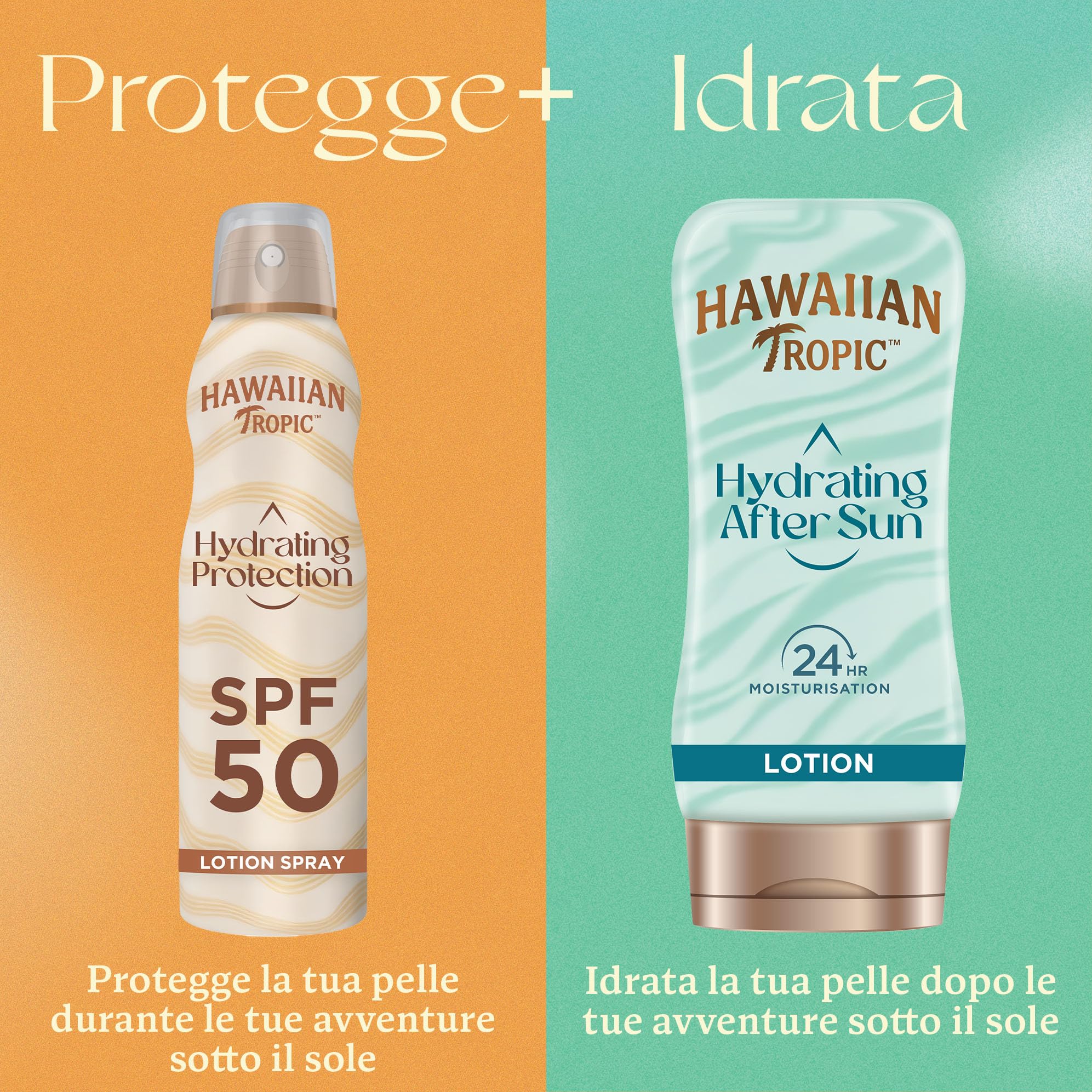Hawaiian Tropic Spray Solare Protettivo Idratante, Protezione SPF 50 UVA e UVB Resistente all'Acqua, Profumo Tropicale, Lozione Solare, 220 ml