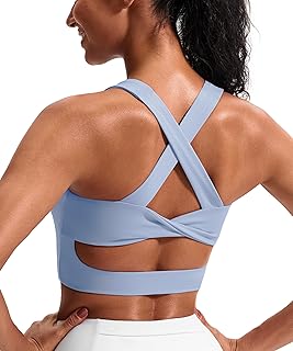 JOYSPELS Sports Bras for Women Criss-Cross Back Padded Workout Tank Tops Medium Support Crop Tops for Women