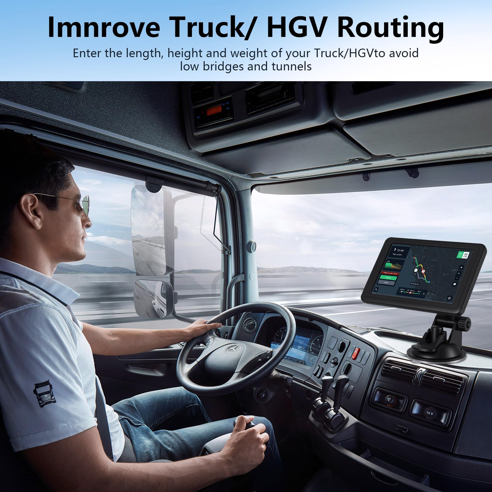 GPS Navigation Voiture 5 Pouces 2025 | Cartes Europe Mises à Jour Gratuites à Vie | Alerte Radars et Feux Rouges | Guidage Vocal | Mode Camion/Camping-Car/Poids Lourds