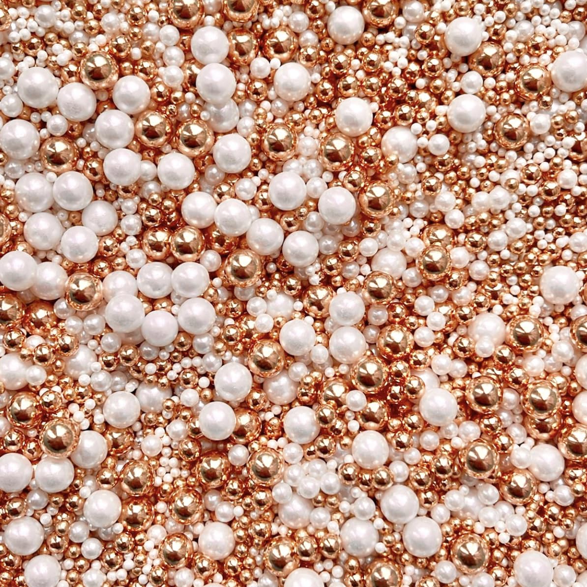 Rose Gold White Metallic Sprinkles pearls cupcake cake toppers balls 100s and 1000s rods mix blend gold wedding decoration birthday cakes cupcakes topper BOHO BEAUTY