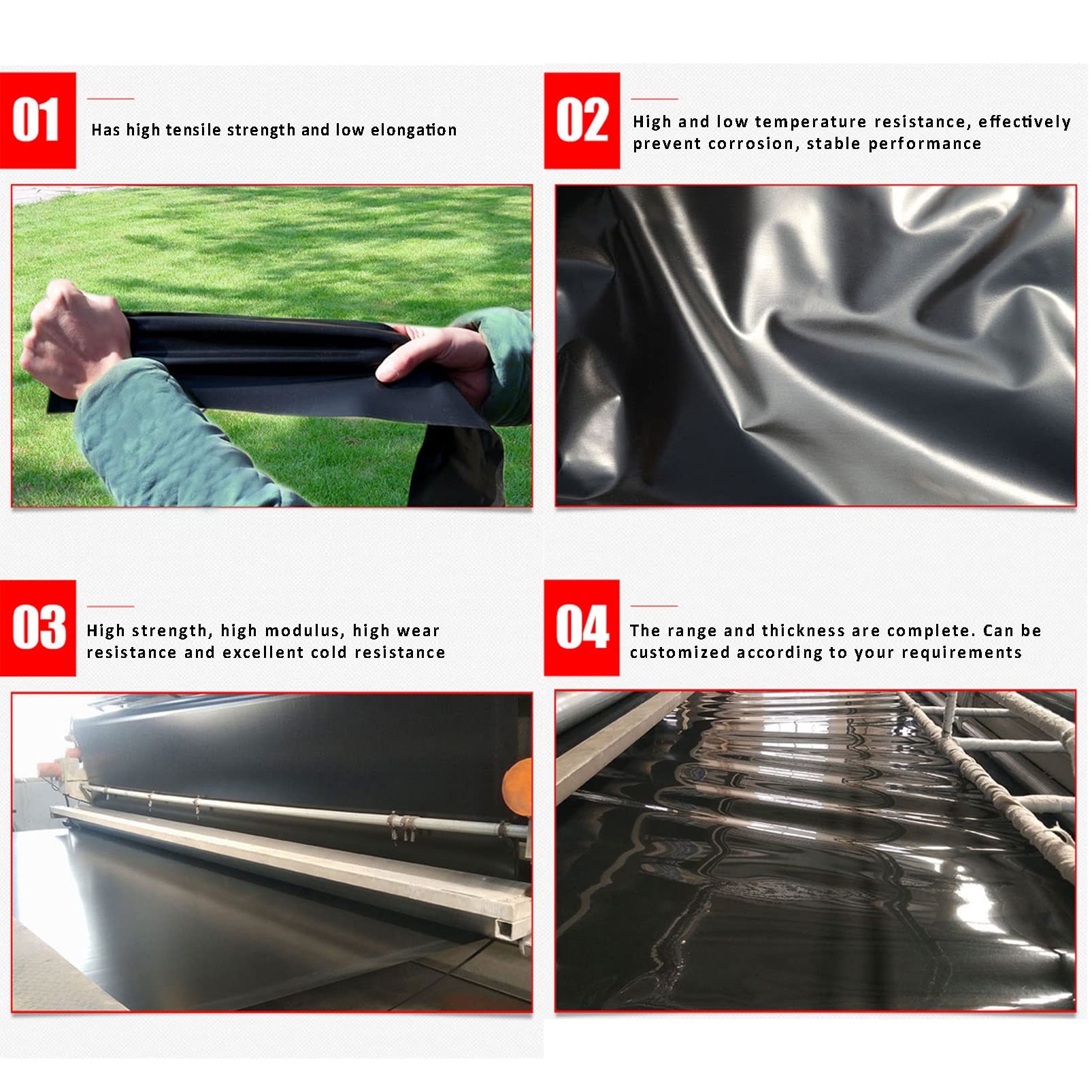 Wyściółka stawu HDPE | Wiele rozmiarów dla stawów i wodospadów: Wyściółka stawu HDPE(1.5x8 m)