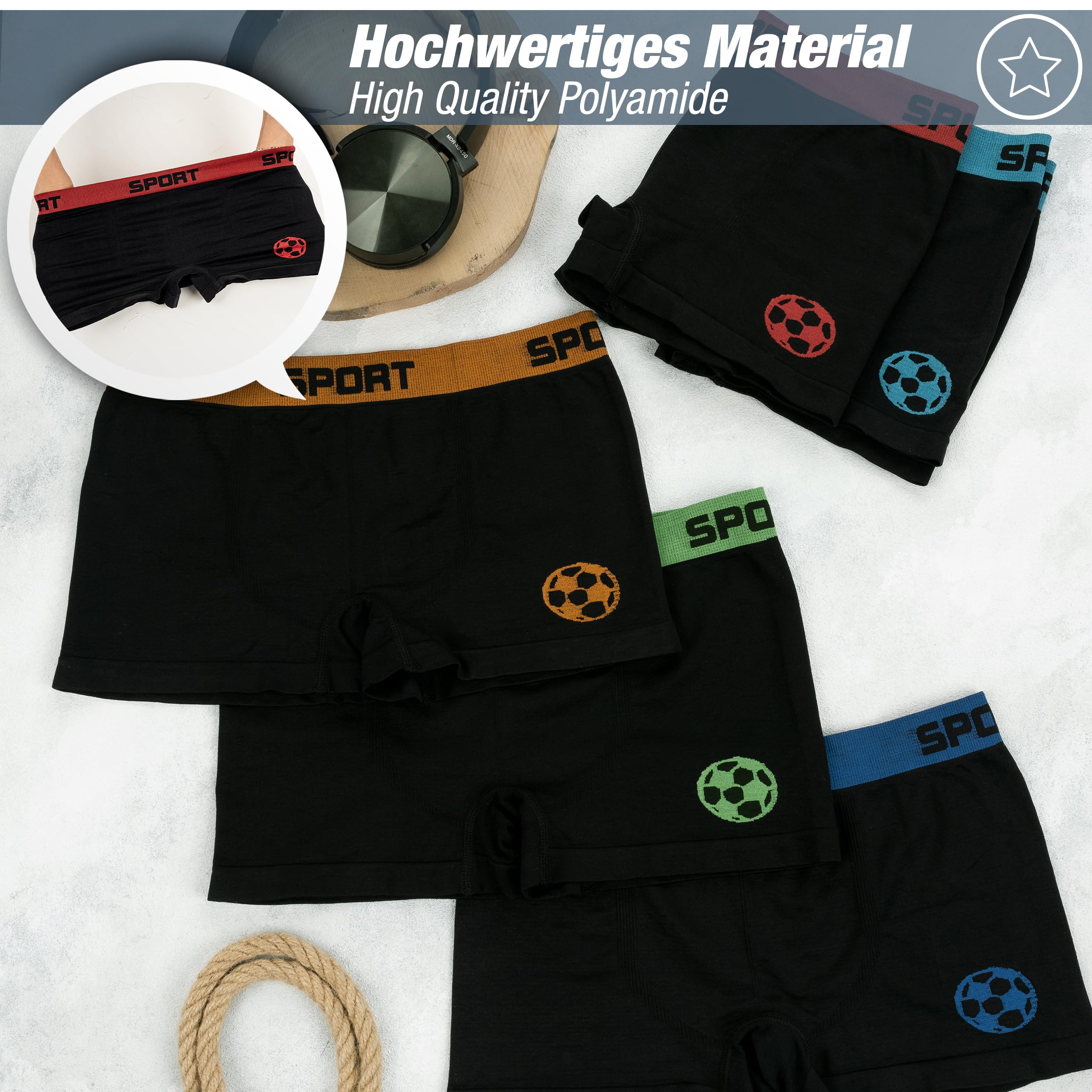 LOREZA ® 10 Garçons Boxers en Microfibre sous-vêtements Caleçons sans Couture 10-16 Ans