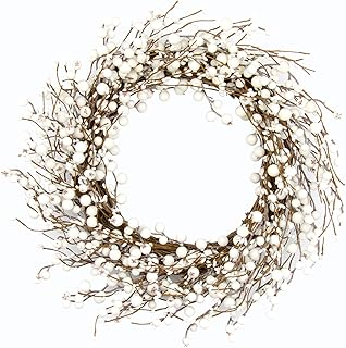JINGHONG Winter Wreaths for Front Door 20 Inch Artificial Winter Wreath ...