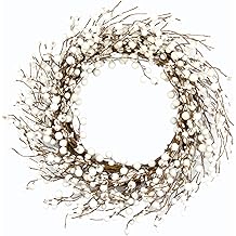 JINGHONG Winter Wreaths for Front Door 20 Inch Artificial Winter Wreath White Berry Wreath for Indoor Outdoor Window Wall Christmas and Winter Celebration