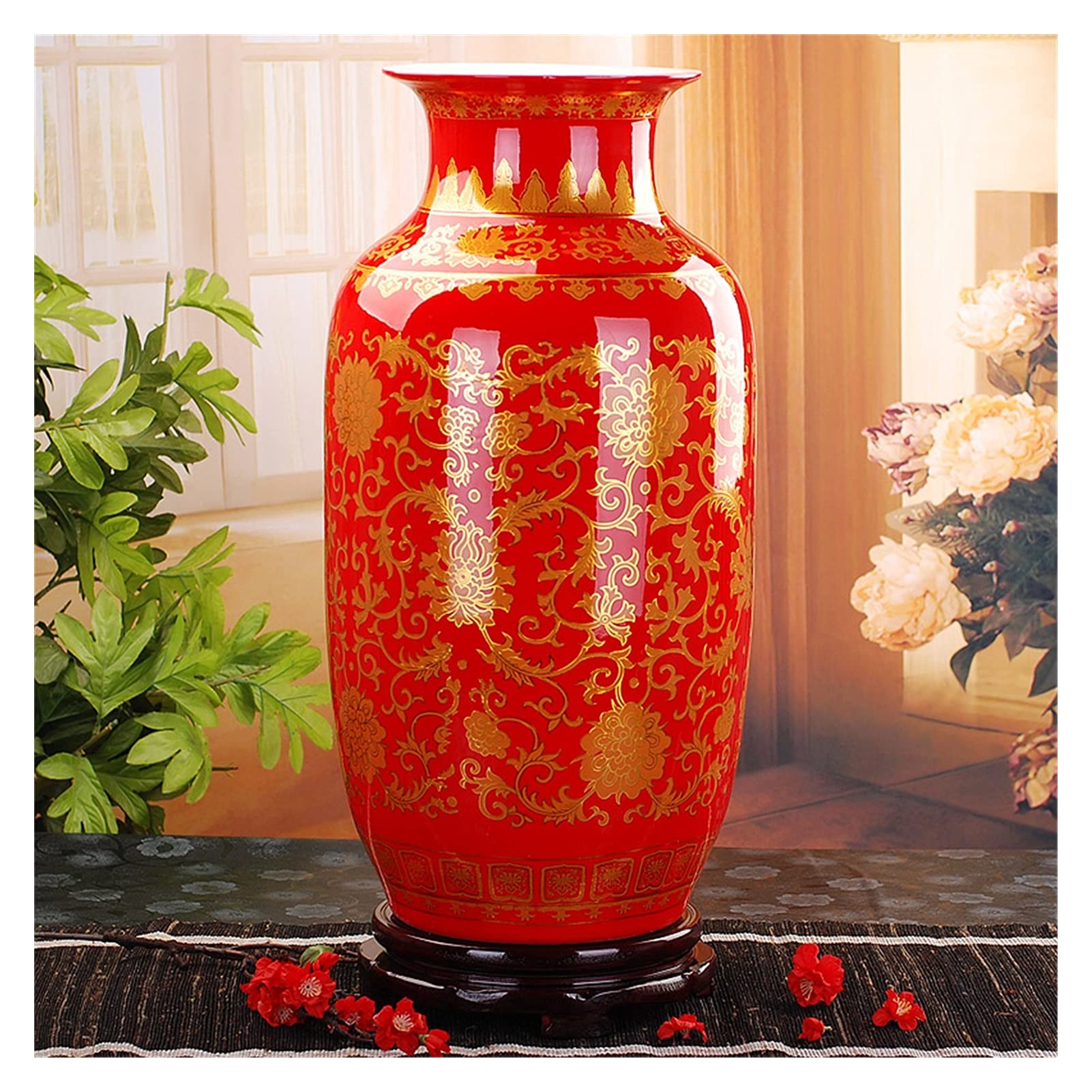Jarrón De Suelo Jarrón De Flores Para Decoración Del Hogar Jingdezhen Jarrón De Suelo Cerámica Negro Dorado Antiguo Jarrón Grande Artículos De Mobiliario Para El Hogar Sala De Estar Grande De Suelo P