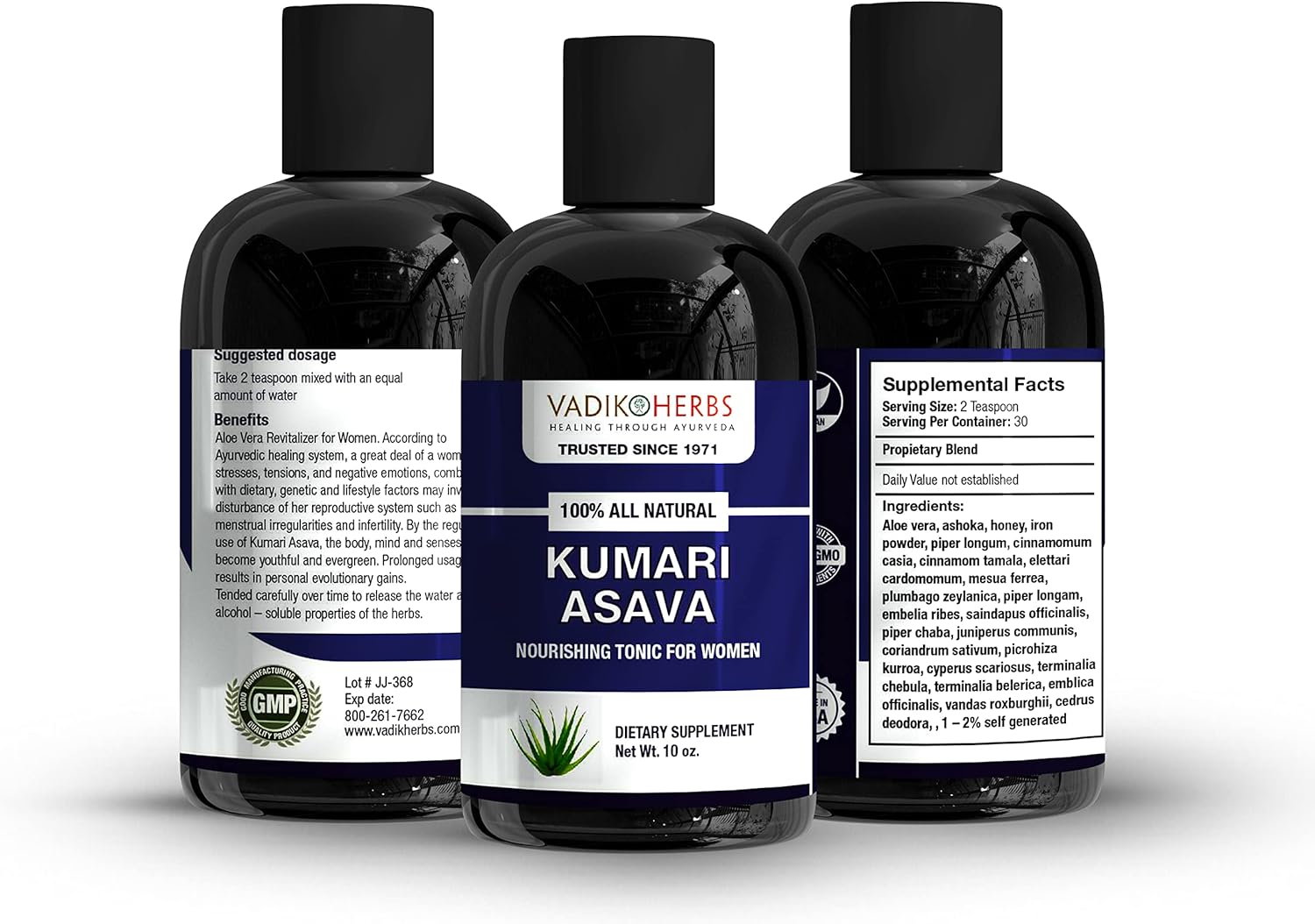 Kumari Asava- Aloe Vera Herbal Revitalizing Liquid Drink for Women (10oz) ~ Ships from California, USA ~ Tested and Imported for Safety and Purity ~ Trusted Brand Since 1971 : Health & Household