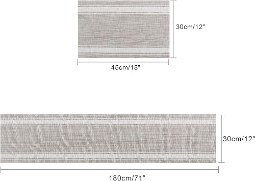 Miniatura 3 de Juego de 6 manteles individuales y camino de mesa, lavable, fácil de limpiar, de PVC, resistente al calor, moderno, para varias mesas, decoración en