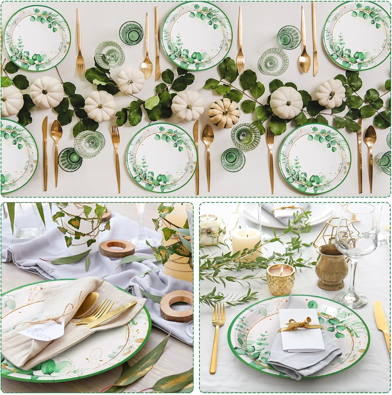 12/24 Pièces Feuille Verte Bronzante Hey Bébé Assiette En Papier Tasse Serviette Sexe Révéler Fête Vaisselle Jetable Bébé Douche Décor Fournitures