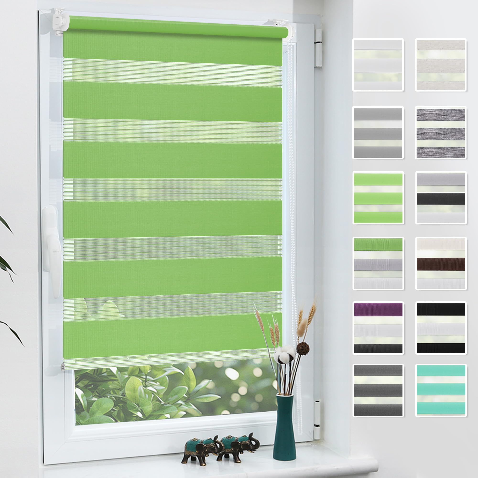 Doppelrollo Klemmfix ohne Bohren, Rollos für Fenster ohne Bohren