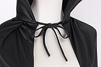 Vista 14 de Disfraz de capa reversible con cuello alto y capucha, color negro y rojo