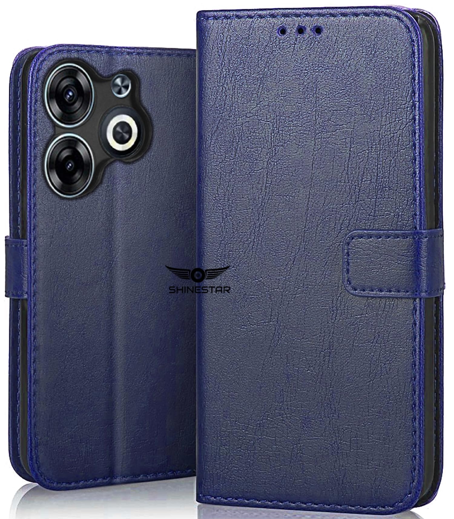 SHINESTAR Infinix Smart 8 HD Flip Back Cover | PU Leather Flip Cover Wallet Case with TPU Silicone Case Back Cover for Infinix Smart 8 HD - Ultimate Blue (B0CQGBHW25) Amazon Price History, Amazon Price Tracker
