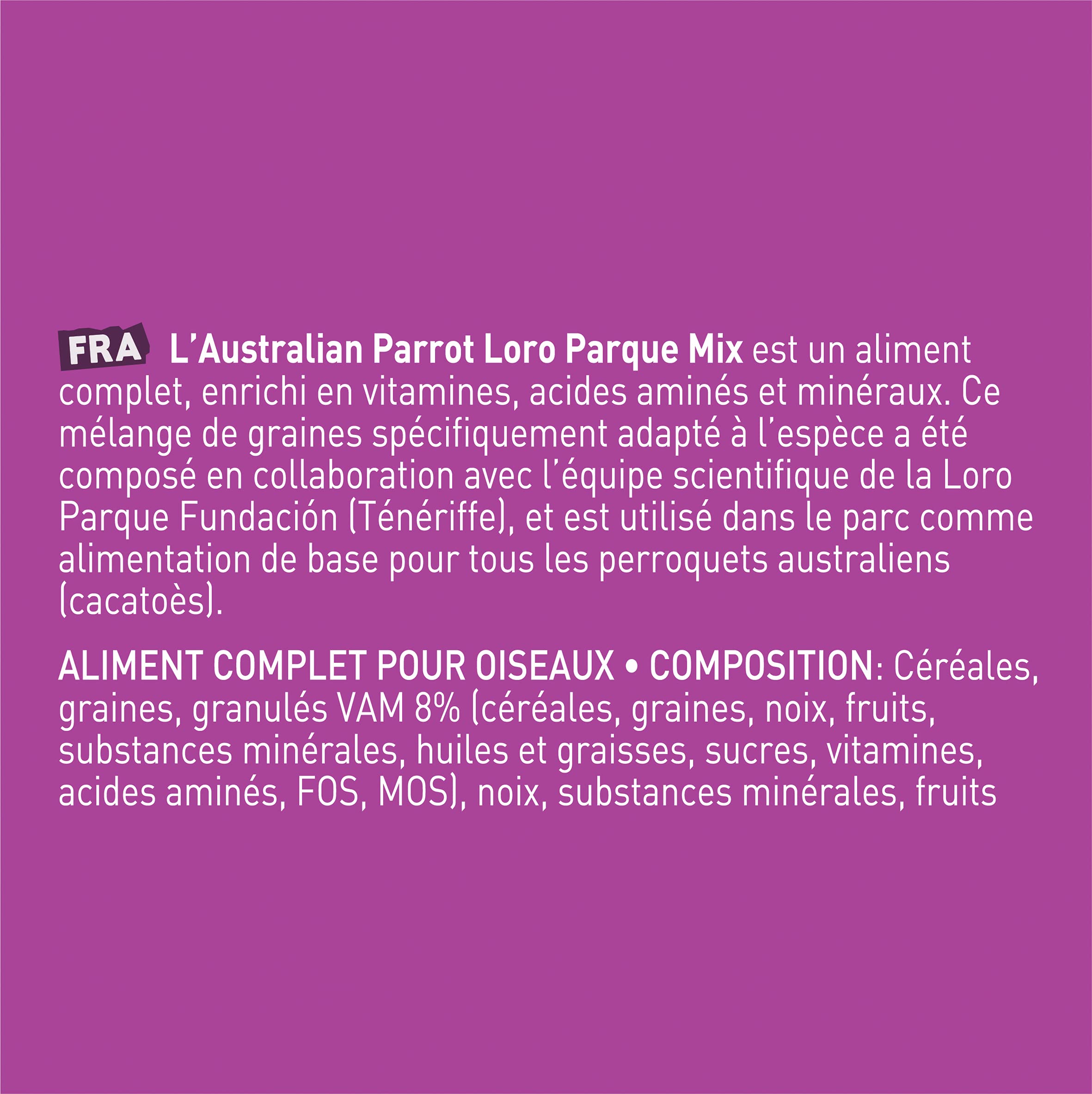 VERSELE-LAGA - Prestige Loro Parque Australian Parrot Mix - Mélange de Graines Enrichi, Complet et Varié 15kg