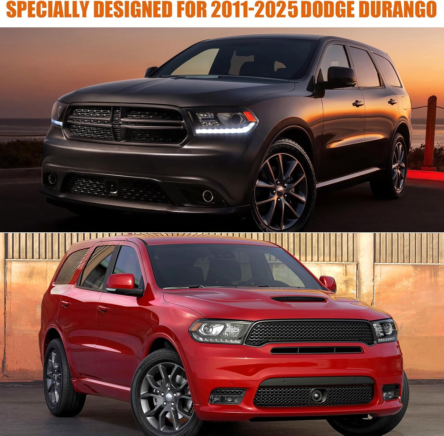Waterproof Car Cover Replace for 2011-2025 Dodge Durango, 6 Layers Custom-Fit Outdoor All Weather Full Car Covers with Zipper Door for Snow Rain Dust Hail Protection