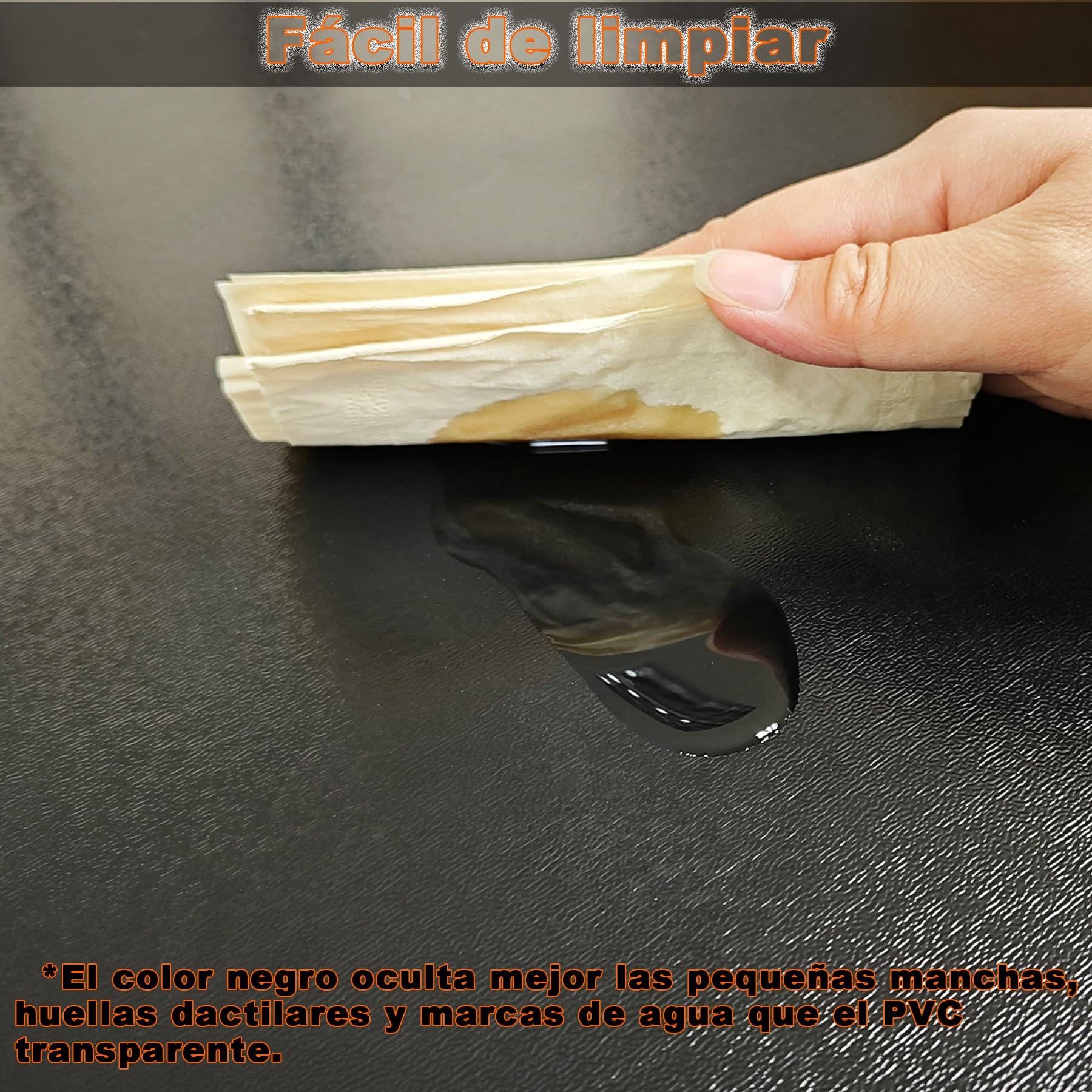 Mantel Redondo Exterior 115cm Negro Mantel PVC Transparente Esmerilado se Puede Utilizar en Contacto con Alimentos, Personalizable Mantel Hule para Barra de Bar/Mesa de Cerveza