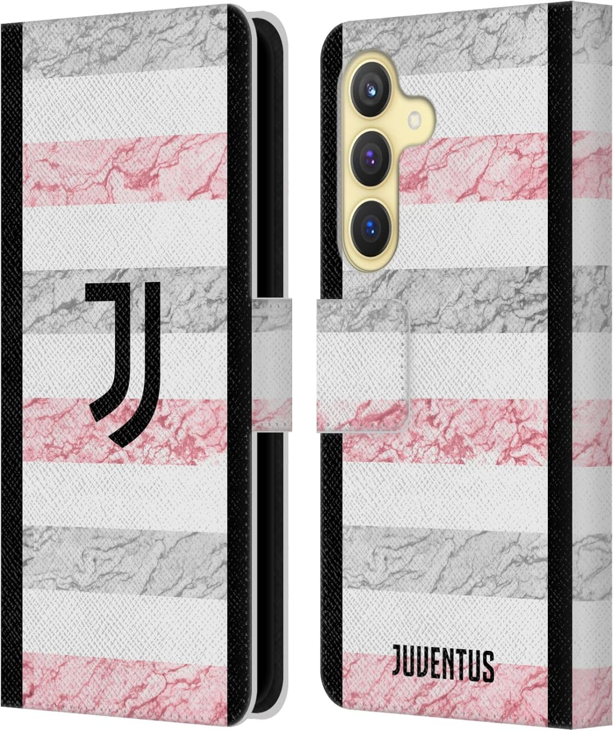 Head Case Designs Officially Licensed Juventus Football Club Away 2023/24 Match Kit Leather Wallet Case Compatible with Samsung Galaxy S24 5G