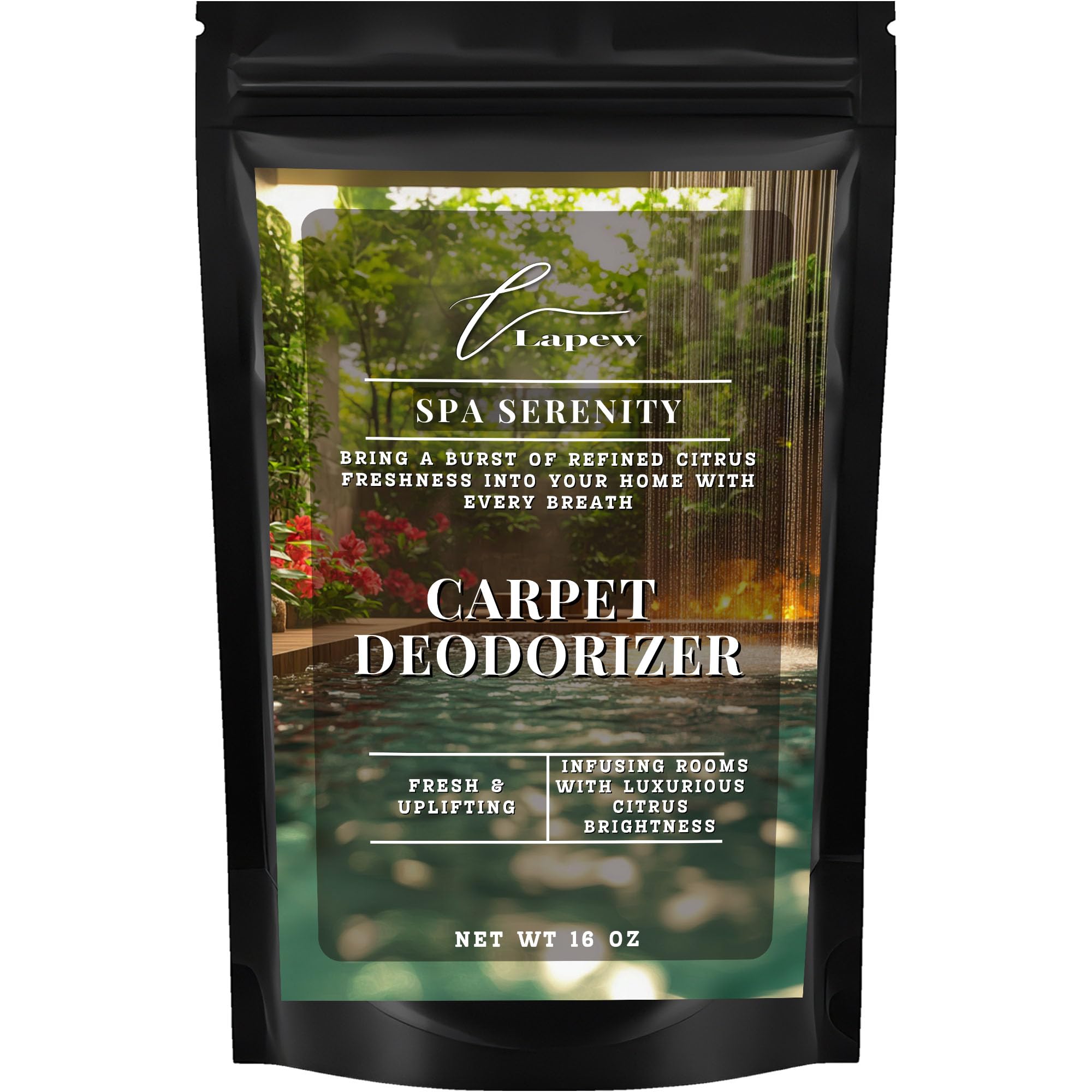 Lapew Spa Serenity Carpet Deodorizer Powder - Pet Safe Freshener for Vacuuming | Scented Odor Eliminator for Home | 16 oz