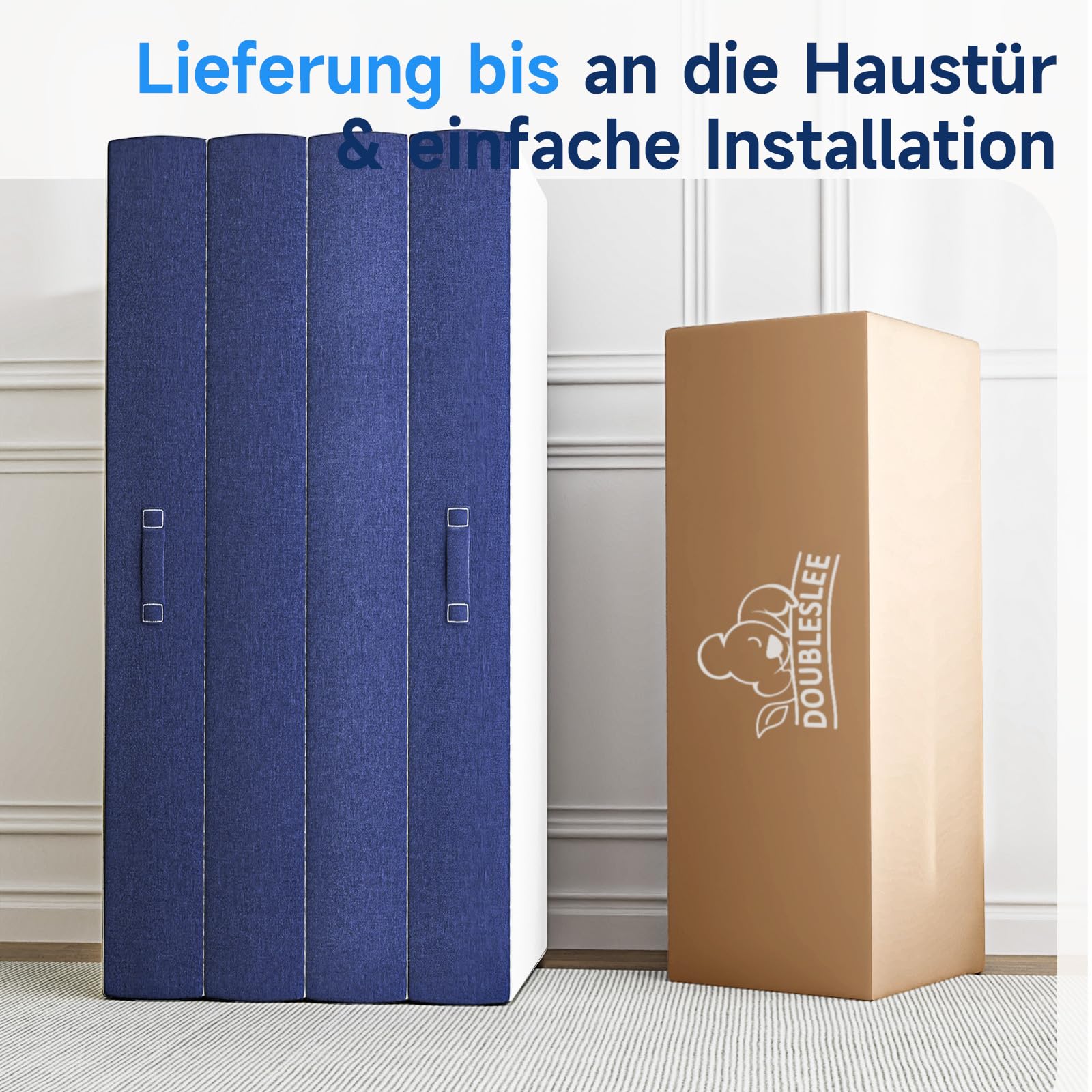 Klappmatratze 80x195cm, Höhe10 cm, 4-teilige Faltmatratze | Gästematratze Klappbar, Matratze Auto Kofferraum, H3 Härtegrad, Komfortschaumkern, Klappbett Waschbar für Reisen und Camping