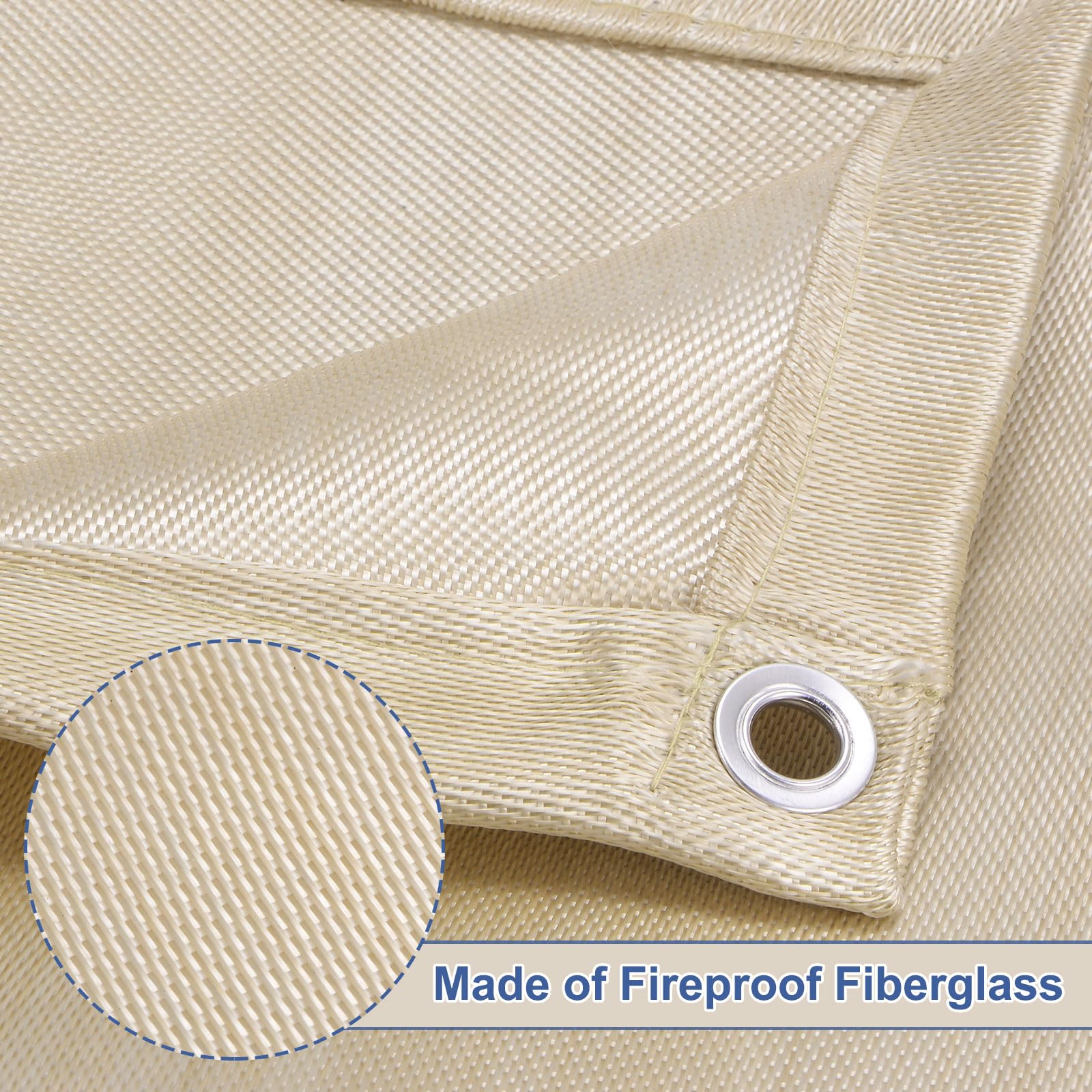 HARFINGTON 2 mantas de soldadura ignífugas de 8 x 6 pies 1022 Fahrenheit de fibra de vidrio ignífuga para aislamiento térmico, escudo térmico de soldadura