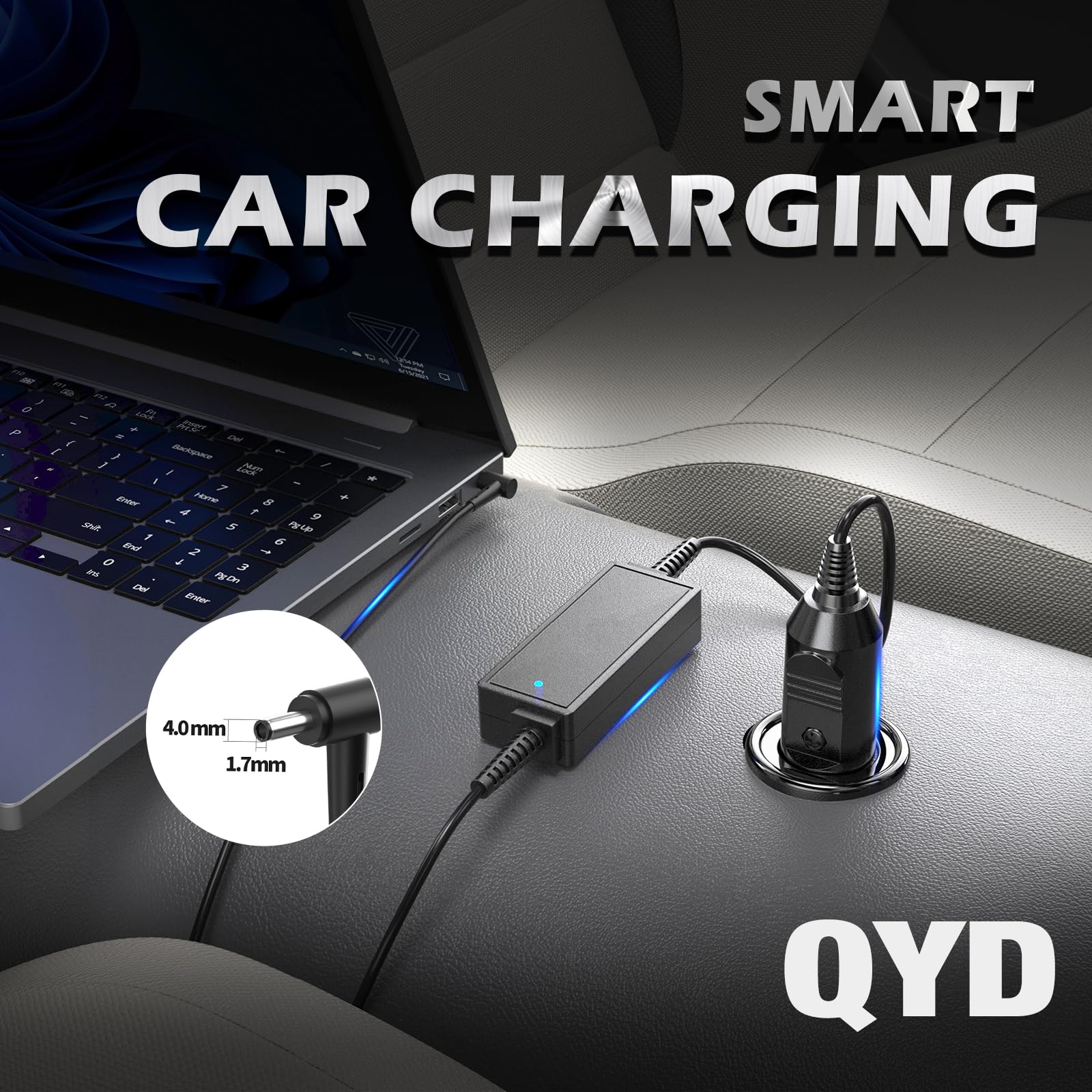 65W Cargador de Coche para Lenovo IdeaPad 1 3 5 110 110s 310 320 330 | Carga de 65W, compatible con Lenovo IdeaPad 1 3 5 110 110s 310 320; ideal para trayectos diarios, trabajo y viajes en coche.