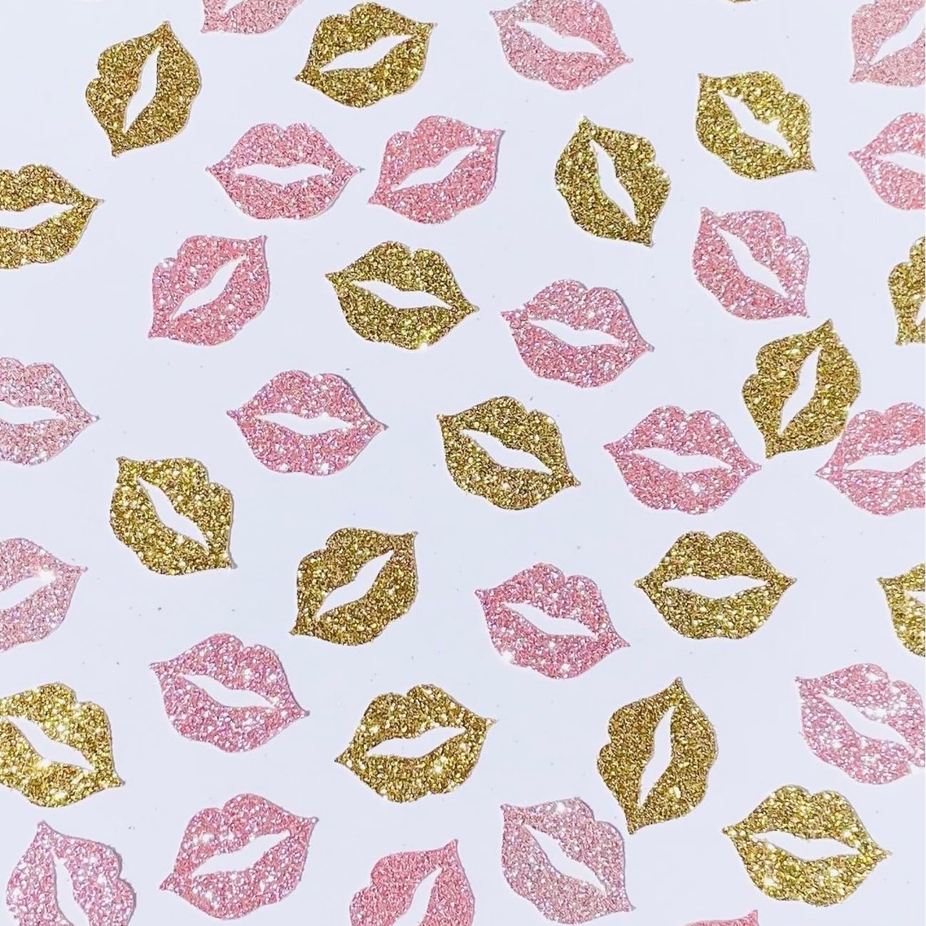 100 Pcs Glitter Lips Confetti Valentine's Day Wedding Anniversary Party Table Paper Confetti Decoration for Valentine's Day Bachelorette Party Decorations (Red)