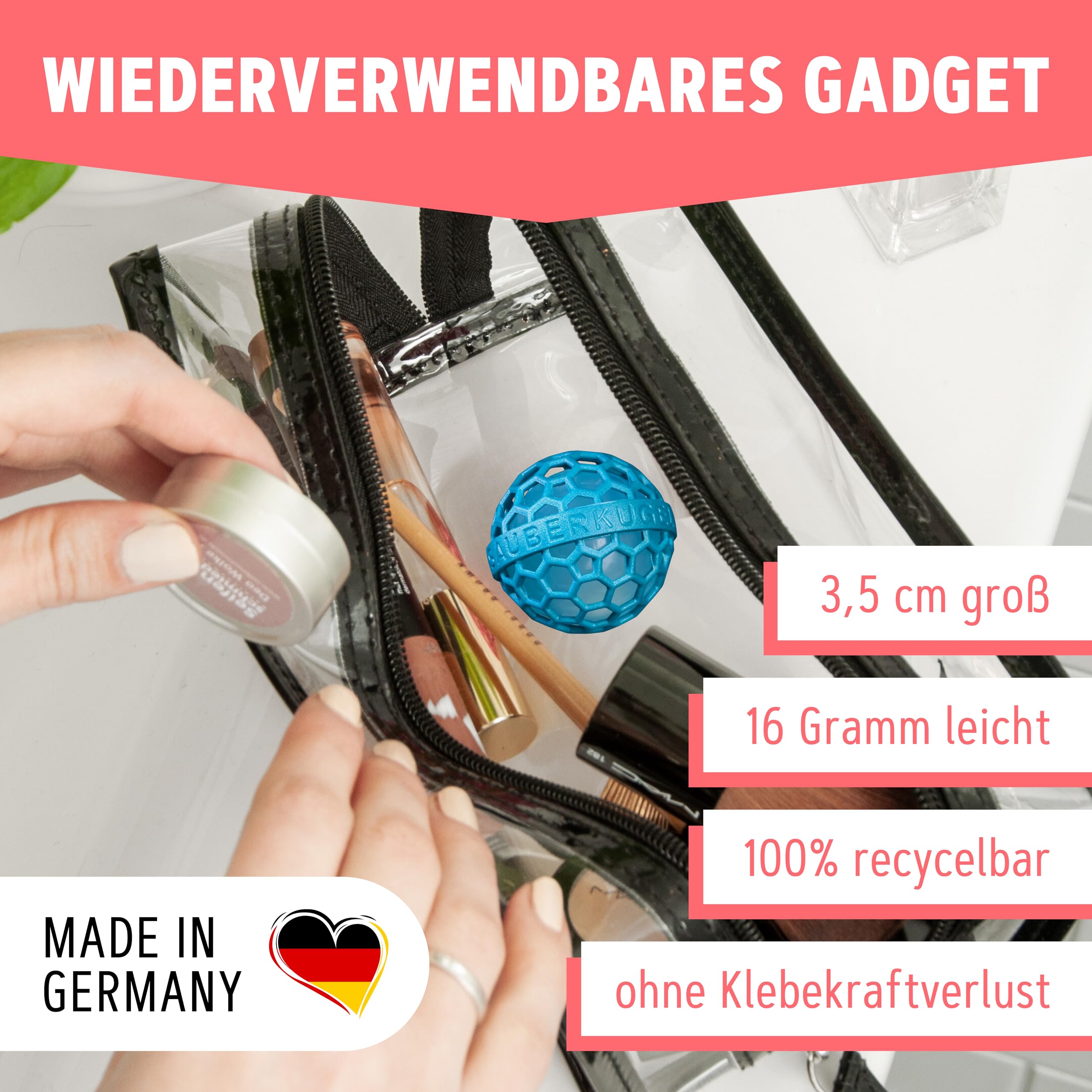 Sauberkugel® Taschenreiniger (3er Set Springfield Collection) – Wiederverwendbare Taschenreiniger Sauberkugel – Entfernt Schmutz, Krümel & Flusen aus Tasche, Koffer, Rucksack und Schulranzen