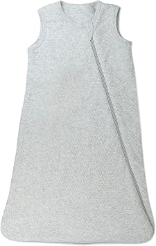 HonestBaby Organic Cotton Matelasse Wearable Blanket, Light Gray Heather, Small