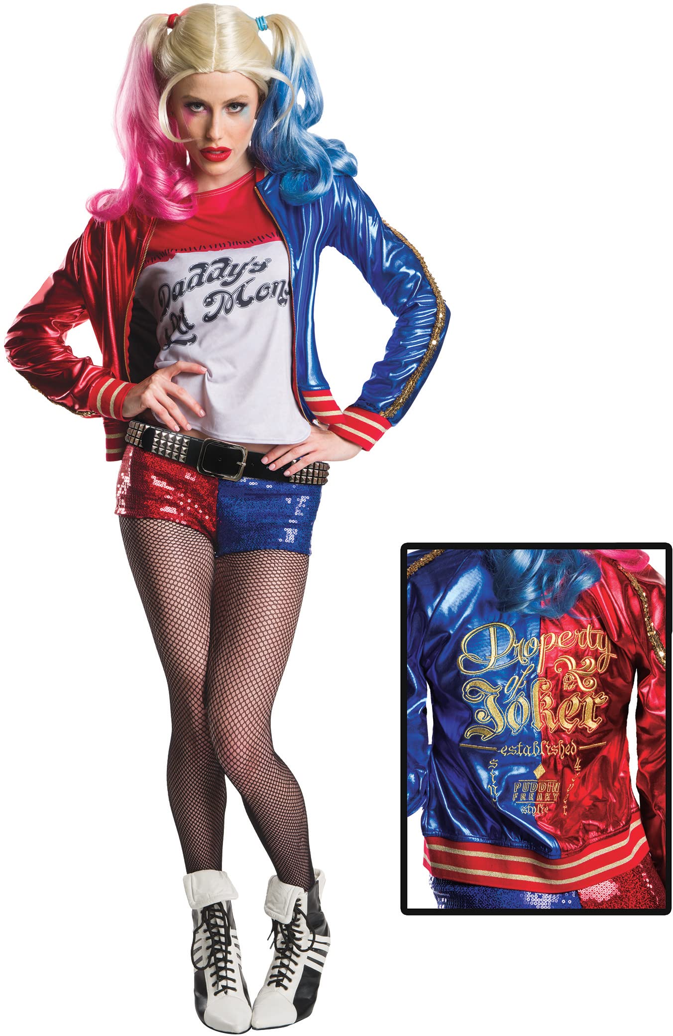 Rubies I-702703M, kostuum overall jas Harley Quinn – The Suicide Squad, volwassenen, maat M, rood en zwart