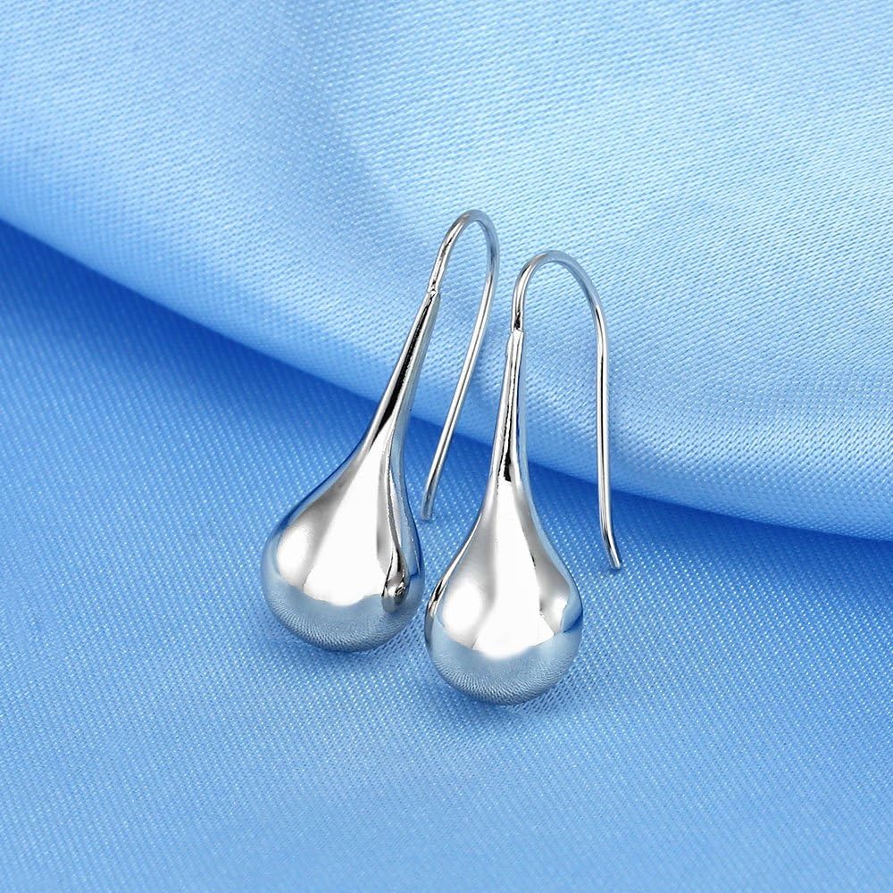 925 Sterling Silver Ear Needle With Teardrop & Waterdrop Earrings For Women - Image 5
