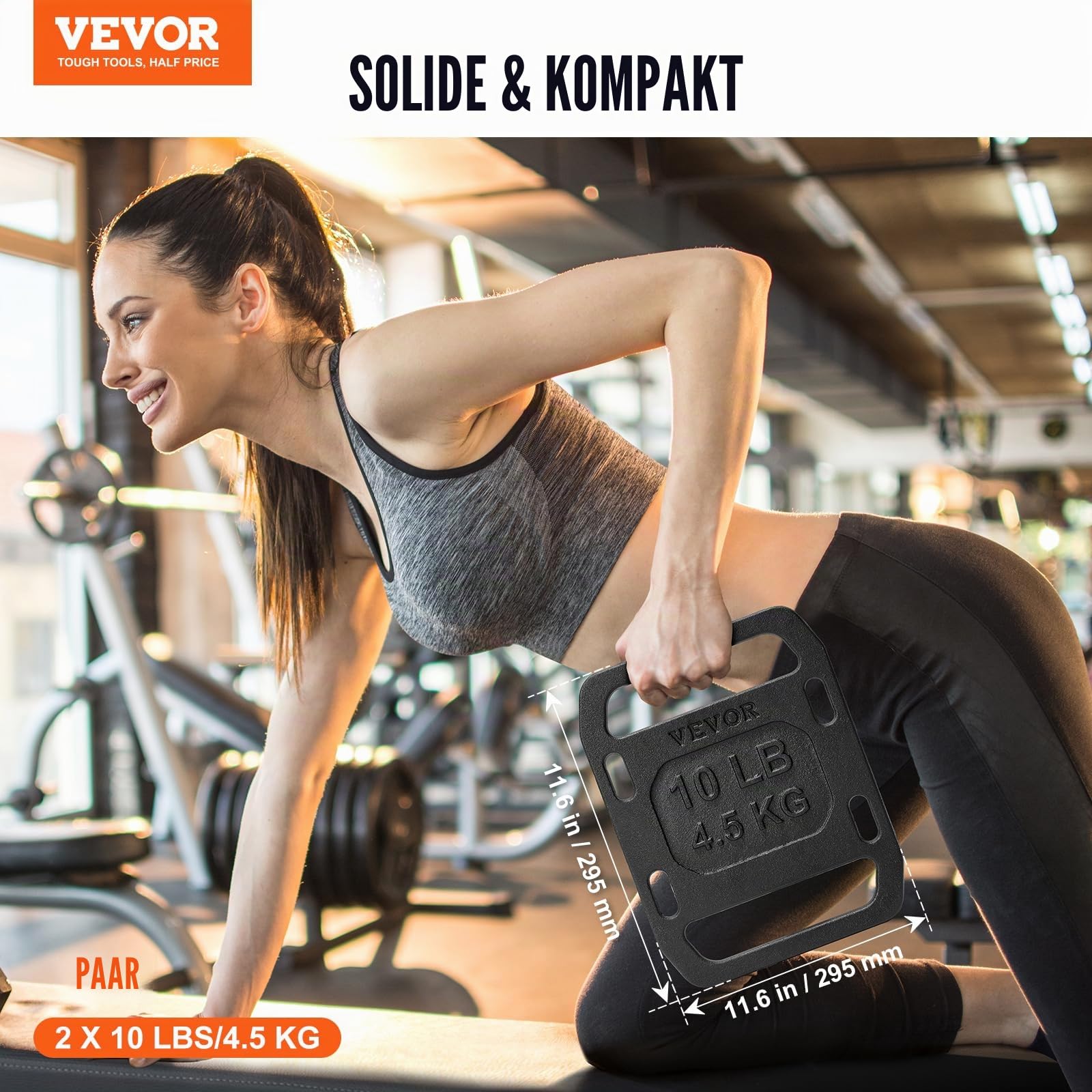 VEVOR Ruck Gewichte aus Gusseisen, Ruck Plate, Gewichtete Gewichte zum Rucken, Massive Ruck Plate Gewicht für Rucken, Schaukeln, Kniebeugen, Krafttraining, Gewichtheben, Fitness Workout