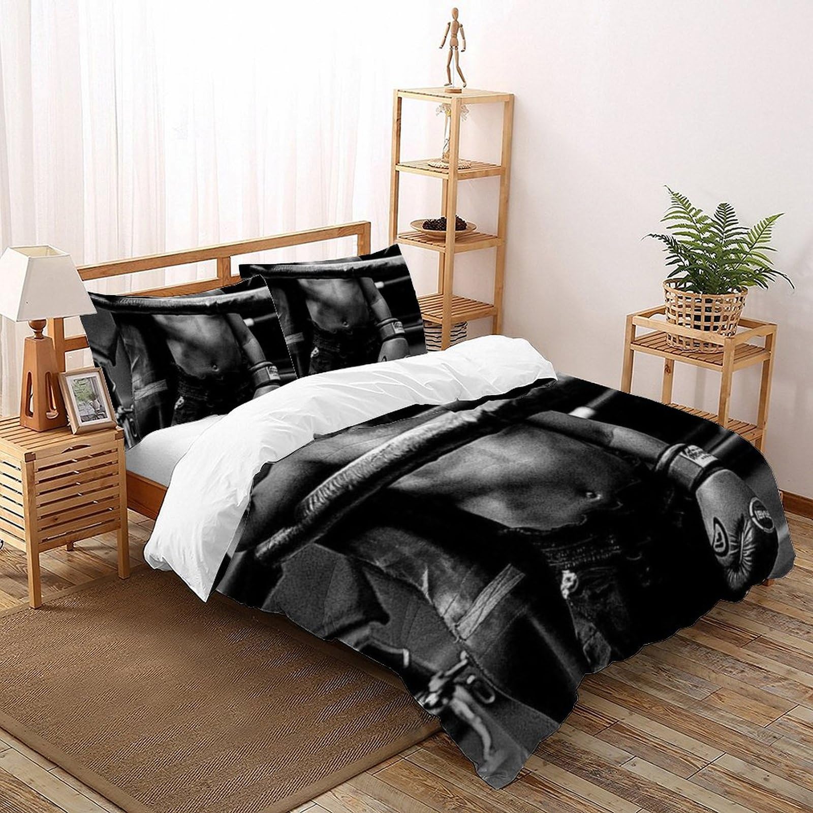 Housse de couette King boxe 220x240 literie ado imprimé 3D