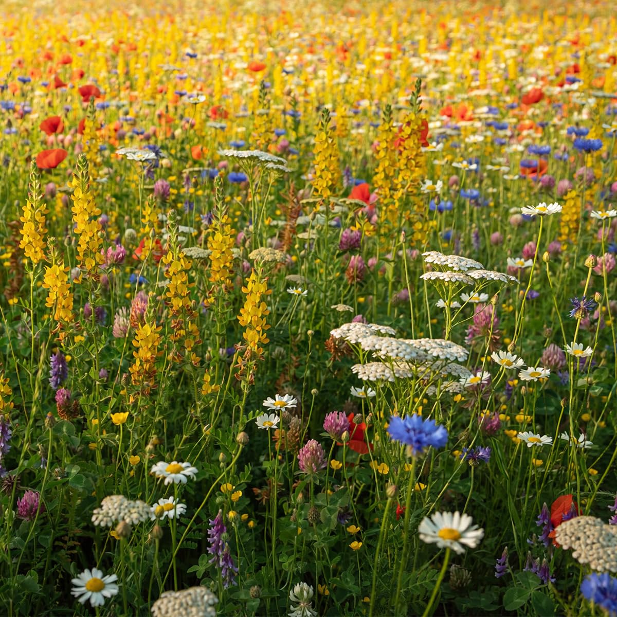 MRS Mélange de Fleurs Indigènes - Graines de Fleurs Vivaces et Annuelles - 1 kg (500 m²) - Favorise la Biodiversité - Attire Papillons, Bourdons et Abeilles