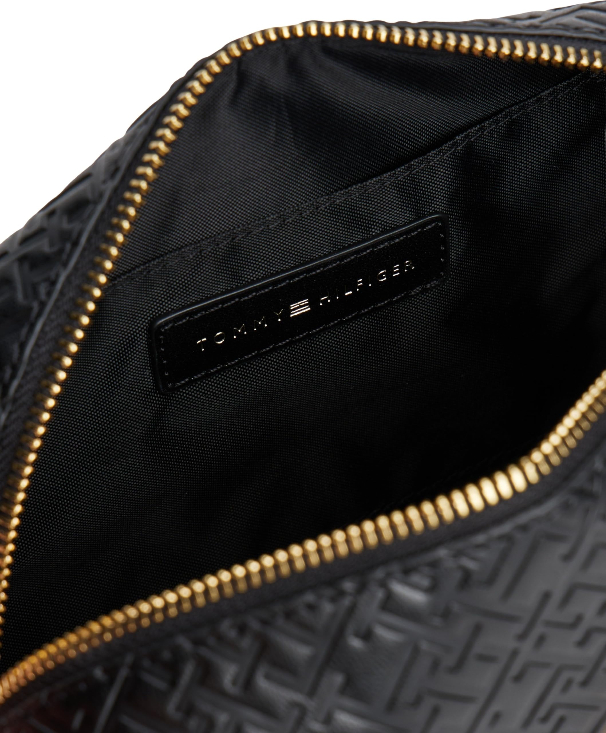 Tommy Hilfiger Damen Kulturbeutel Icon Washbag Mono mit Trageschlaufe, Schwarz (Black), Einheitsgröße