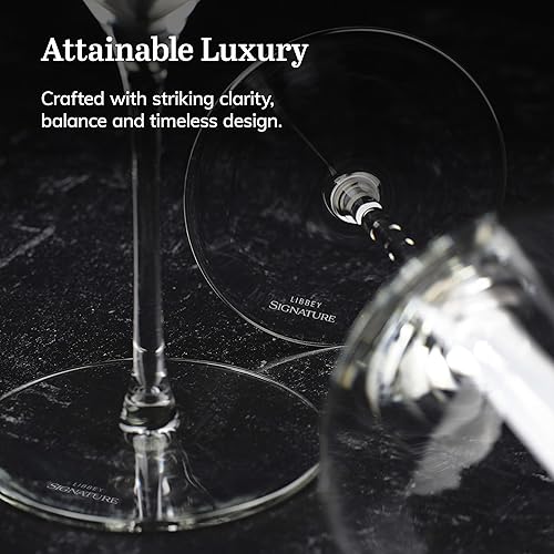 Vista 53 de Libbey Signature - Copas de vino multiusos, con tallo, modernas copas de vino rojo y blanco, juego de 4, elegante juego de regalo de copas de vino