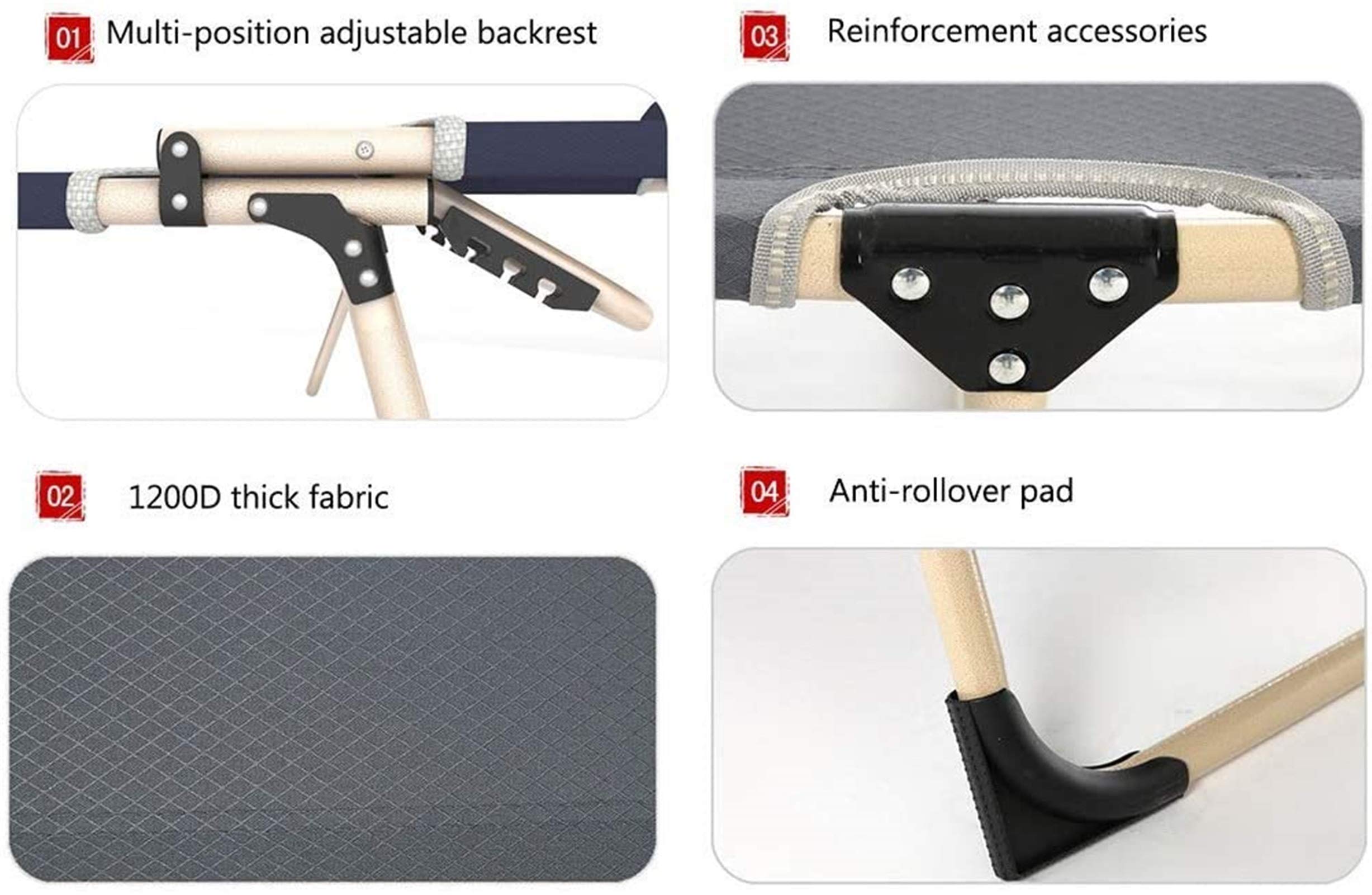 Lettino Prendisole Leggero Letto Pieghevole Con Cuscini Divano Singolo Ampliato Poltrona Poltrona Da Ufficio Lettino Da Campeggio Portatile All'aperto Letto Di Accompagnamento Semplice, Carico