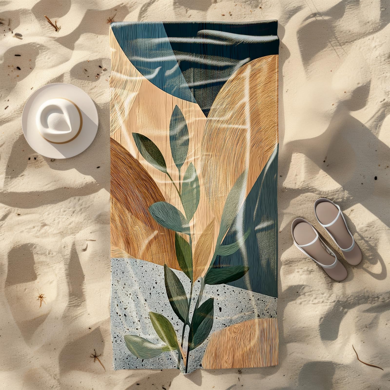 Générique Serviette de Plage 90X180 Marron Vert