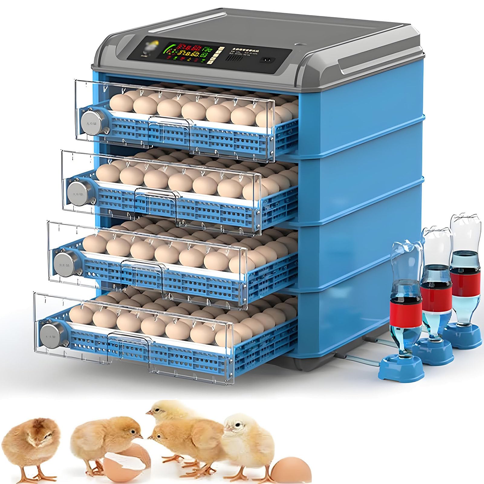 SHENGSHIYU Egg Incubator for Hatching Eggs Quail Parrot Duck Bird,Incubation,Hatching,Brooding,Digital Poultry Hatcher Machine with Automatic Egg Turning & with Temperature Control 4Layers