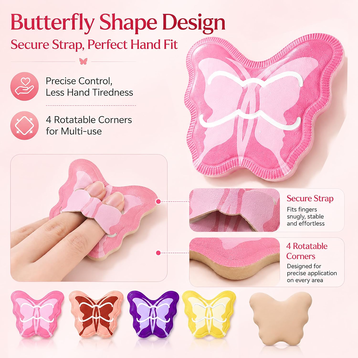 8 Pieces Butterfly Makeup Puff, Ultra Soft Latex-Free Beauty Sponge for Foundation, Powder, Liquid & Cream, Wet & Dry Dual Use, Cute Makeup Sponge Gift for Women image 4