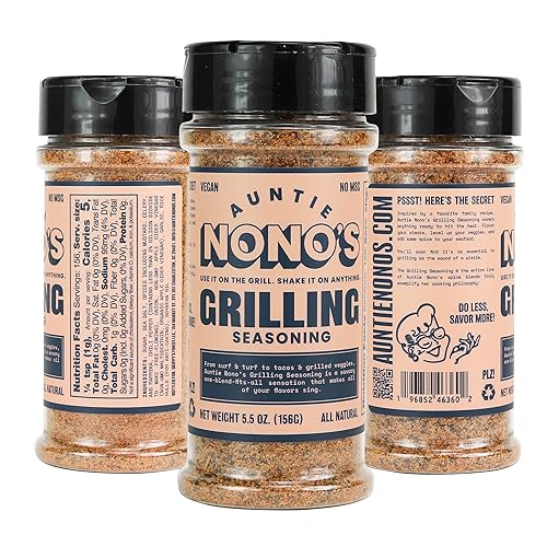 Auntie Nonos Condimento vegano totalmente natural para costillas filetes hamburguesas verduras parrilla barbacoa 66 onzas