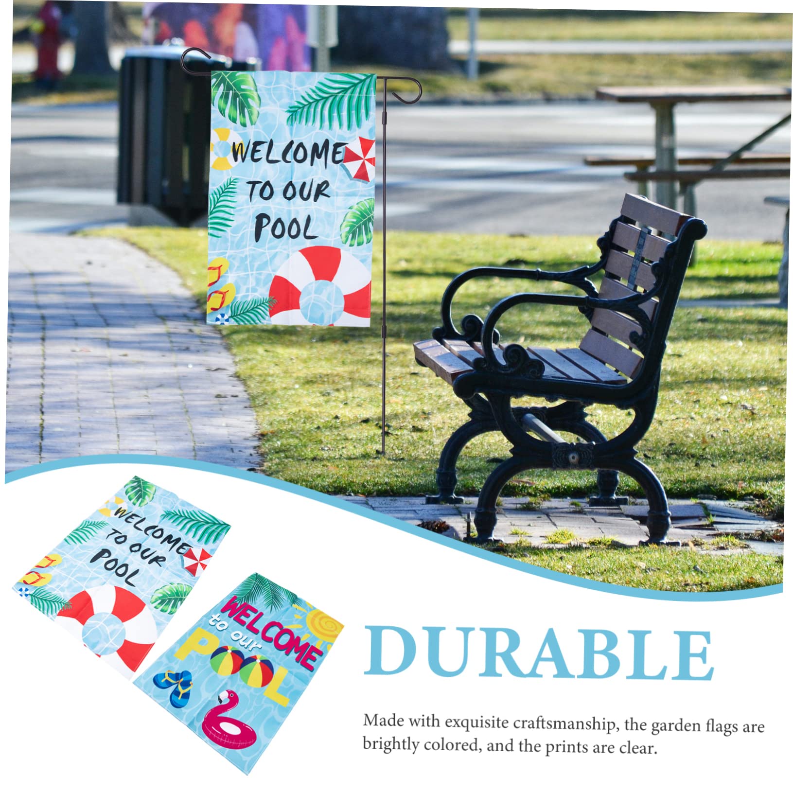 Toyvian 5 Sätze Gartenflaggen Für Pool Sommerliche Willkommensflagge Doppelseitige Dekoration Für Garten Terrasse Und Poolbereich Langlebig Und Farbecht 2 Stücke * 5