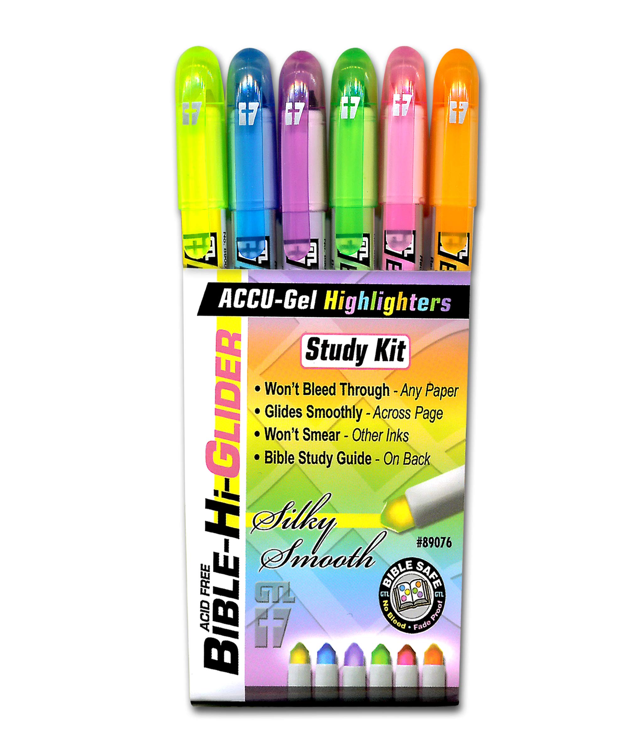 G.T. Luscombe Company, Inc. Accu-Gel Bible Highlighter Study Kit (Pack of 6)