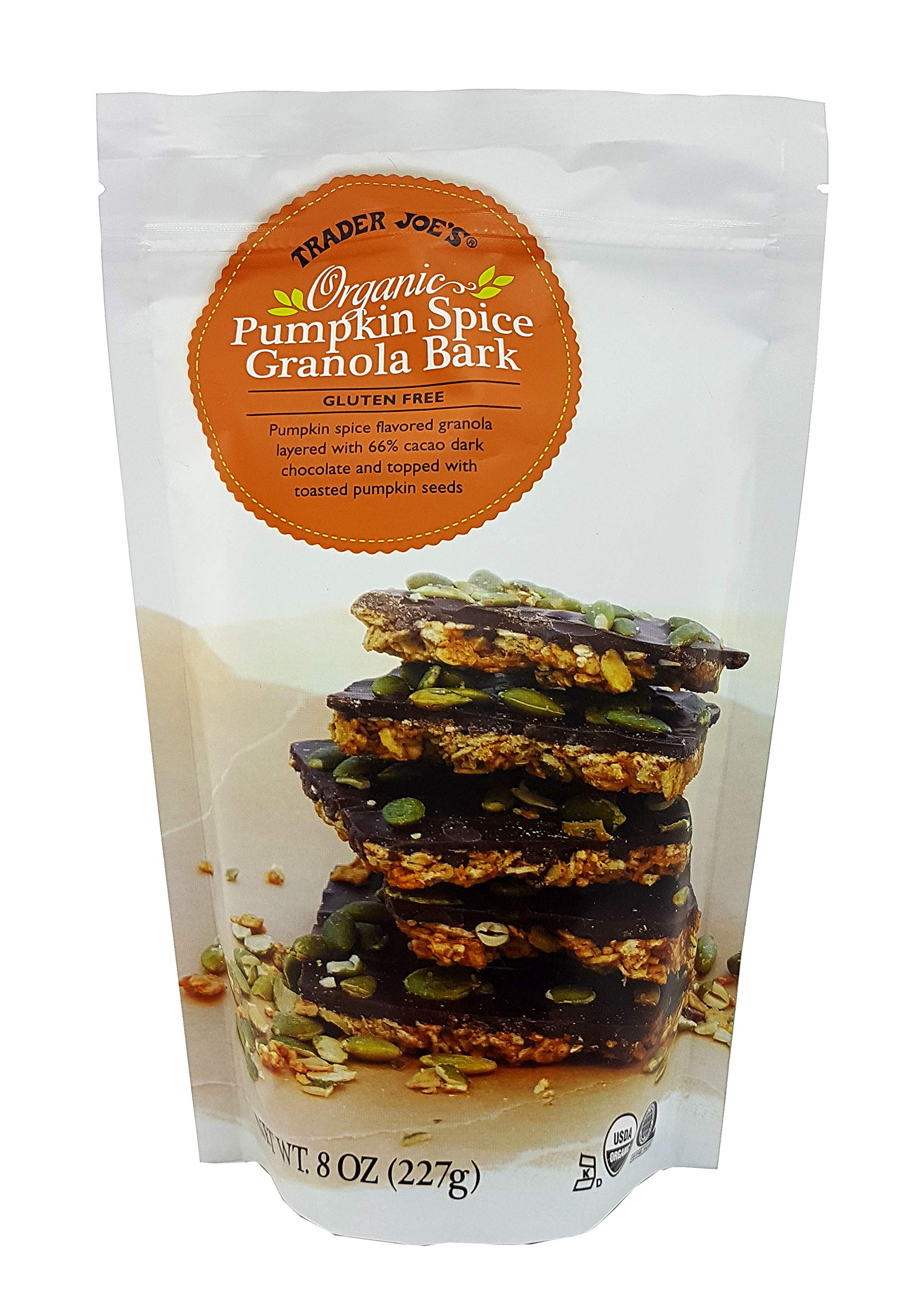 Trader Joes Organic Pumpkin Spice Granola Bark Gluten Free 8 Oz.