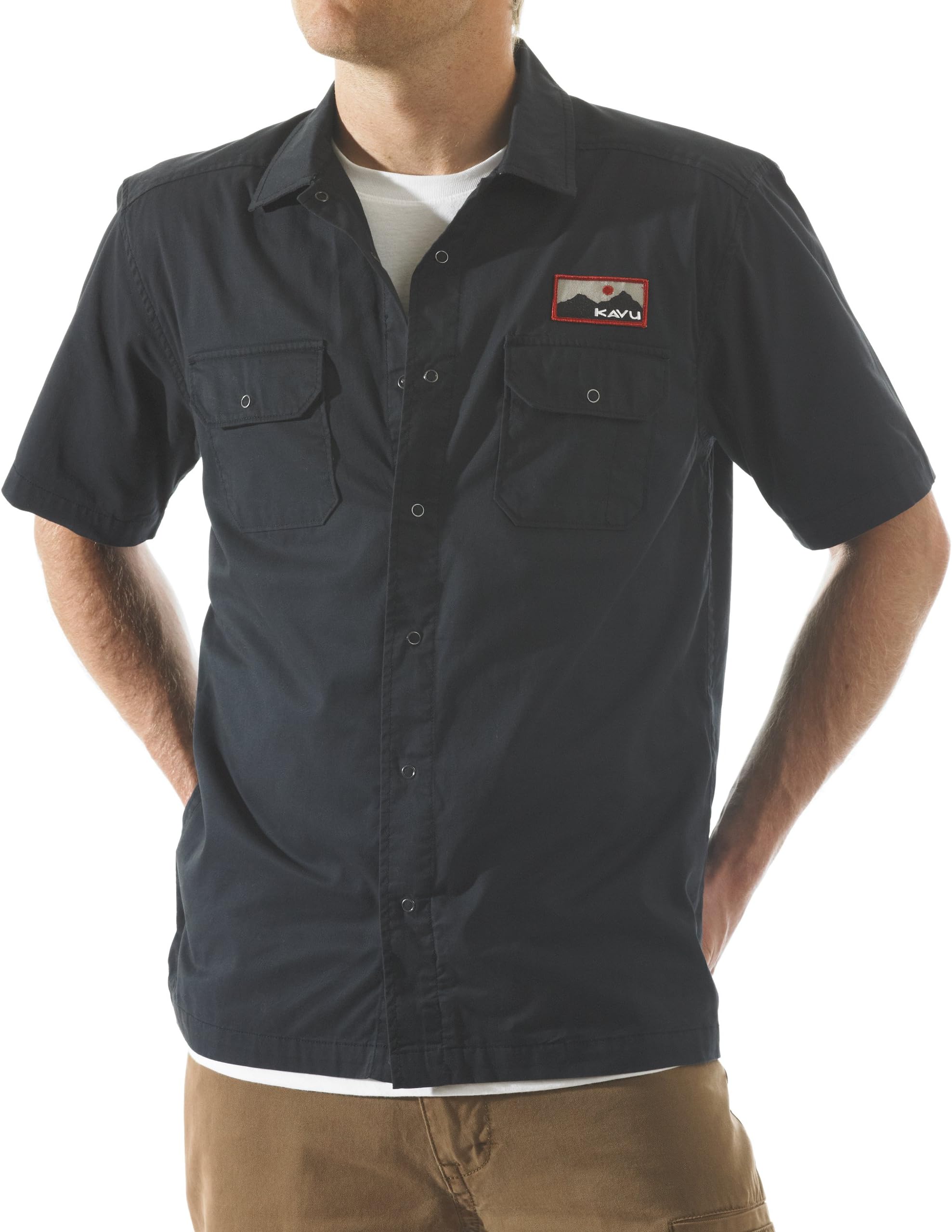 KAVU Men's Mean Machine Short Sleeve Button-Up Shirt
