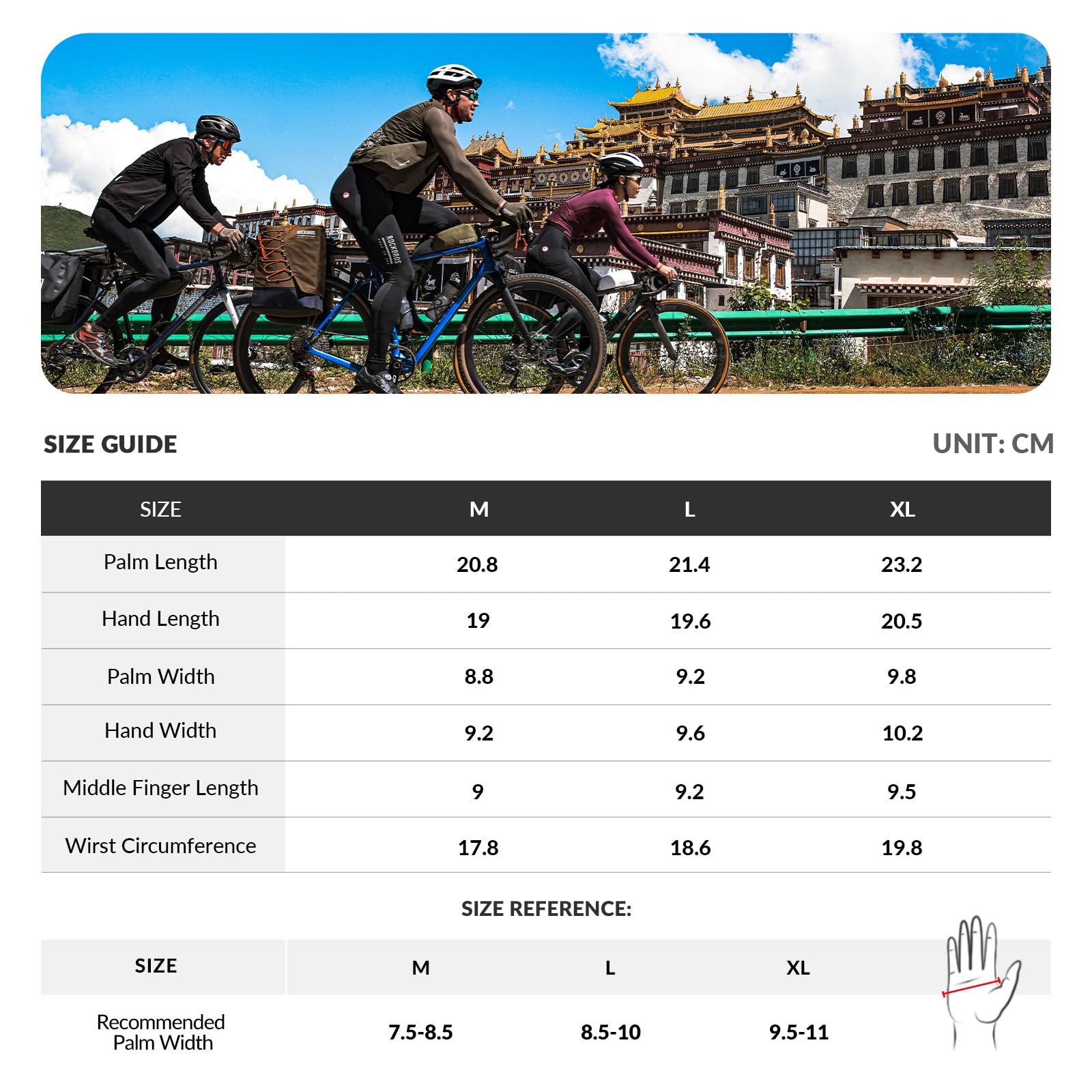 ROCKBROS Road-to-Sky Gants de Vélo Homme Femme Plein Doigt Écran Tactile Printemps Été Automne Respirant Antidérapant SBR Coussin Essuyer Sueur Vélo Course Vélo Route Fitness Noir Bleu Blanc Vert M-XL
