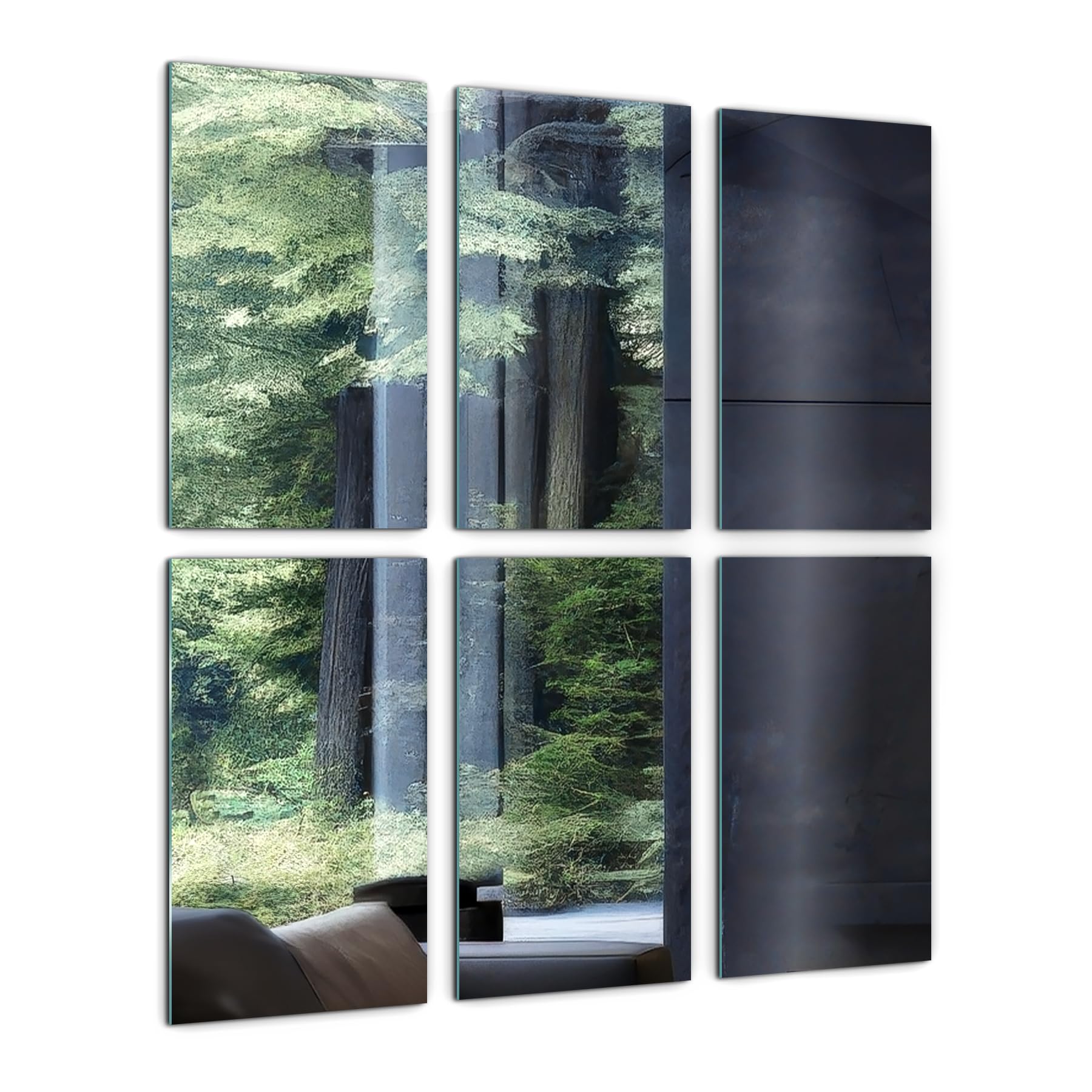 Carreaux miroir rectangulaires 30x16 cm auto-adhésifs pour mur