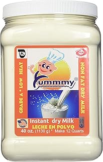 Yummmy Instant Nonfat Powdered Dry Milk - Leche en polvo, 2.5 Lbs. (40 Oz), Grade A, Kosher and Halal Certified, Made in USA