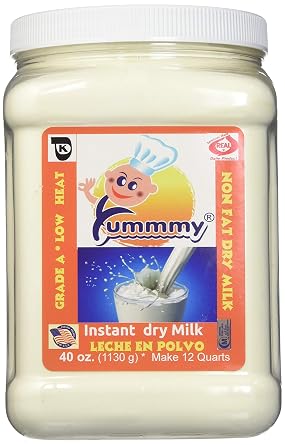 Yummmy Instant Nonfat Powdered Dry Milk - Leche en polvo, 2.5 Lbs. 40 Oz, Grade A, Kosher and Halal Certified, Made in USA