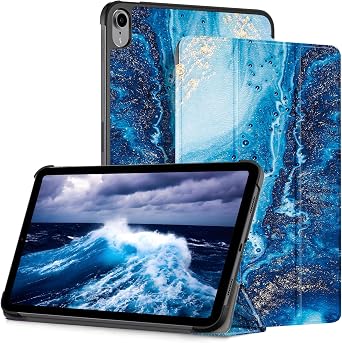 Case for iPad A16 11th Generation 2025 11 inch/iPad 10th Generation 2022 10.9 inch Protective Case with Auto Sleep/Wake Function Waves Blue